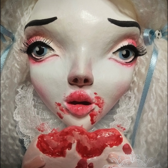 ALICE ODDITY HORROR PUPPET CREEPY ARTIST DOLL OOAK Adorable Gothic Halloween - Picture 9 of 15